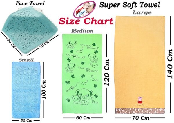 MOM CARE Microfibre Bath Towels For Kids Extra Soft/Quick Dry/Strong Water Absorbent/Bathing Towel,Boys And Girls (Pack Of 1, Multi Color L-70Cm X B-140Cm | Microfiber;Cotton, 350 Tc - Image 6