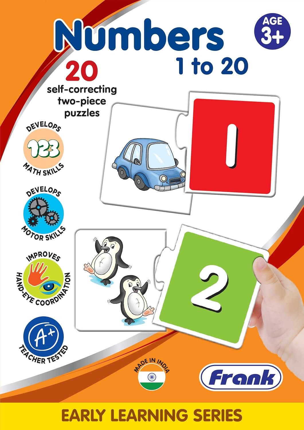 Frank Numbers 1 to 20 –(40 Pieces) 2 Self-Correcting 2 Pcs Puzzle- Early Learner Educational Jigsaw Puzzles Set with Images for Kids 3 Years and Above - Educational Toys and Games - 10304