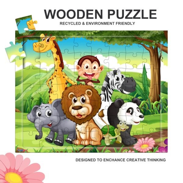 Fiddlys 54 Pcs Wood Jigsaw Puzzles for Kids & Children Age 6+ Animal World and Sea World (Pack of 5) - Image 5