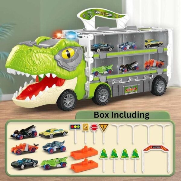 Lefan 6 In 1 Dinosaur Toys For Kids 3-5 Years Dinosaur Truck Dinosaur Cars Set Birthday Gifts Toys For 3 4 5+ Year Old Boy Transport Carrier Truck For Toddlers 3-4 Years Pack Of 1 Pcs, Random Design - Image 2