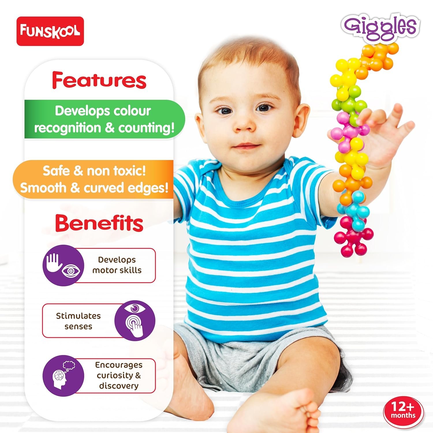 Giggles Funskool Star Link, Educational & Creative Construction Toy Blocks for Kids, Encourages Learning & Development, Fun Activity for Preschoolers, Gift Set for Kid, Age 6+ Months - Image 5