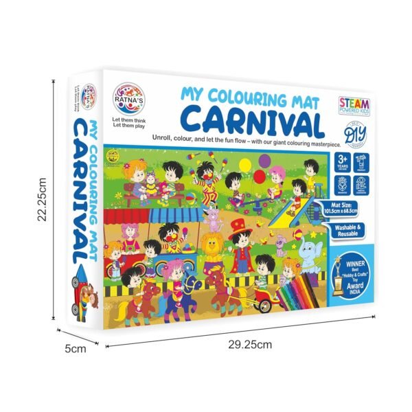 Ratna\'s My Coloring Mat Carnival Printed Mat of Size 40 x 27 Inches, Washable & Reusable Colouring Kit for Kids 3+ Years - Image 5