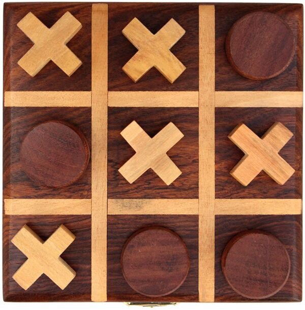 Wooden Tie-Tac-Toe Box - Classic Kids Toys for Engaging Play - Durable Wooden Design, Ideal for Family Game Night, Educational and Fun - Ideal Gift Toys for Kids - Image 3