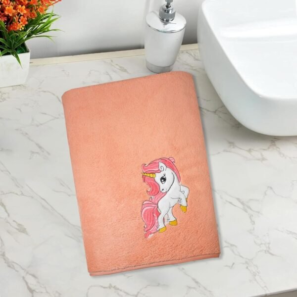 Microfiber Kids Bath Towels Quick Dry Super Absorbent Super Soft Bath Towel for Babies Toddler-Baby Towel for Boys and Girls (Red (Unicorn Design), Pack of 1) - Image 6