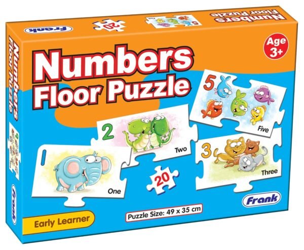 Frank Number Floor Jigsaw Puzzles for Kids for Age 3, 4, 5, 6, 7 | Fun & Creative Educational Toys | Brain Booster Kids Games for Focus & Memory | Gifts for Girls & Boys - 20 Pcs with Number & Images - Image 4
