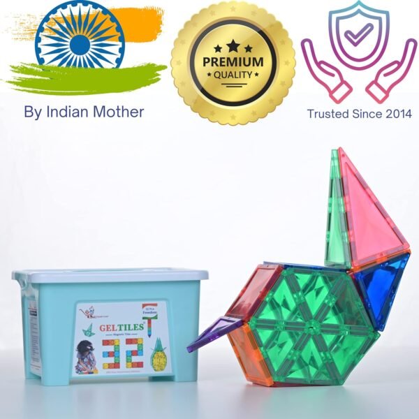 Freedom- 32 Pcs Of Magnetic Tiles Building Blocks Toys With Storage Box Constructing And Creative Learning Educational Next Generation Multicolor Stem Toy For Kids Age 3+ (32 Pcs Set) - Image 6