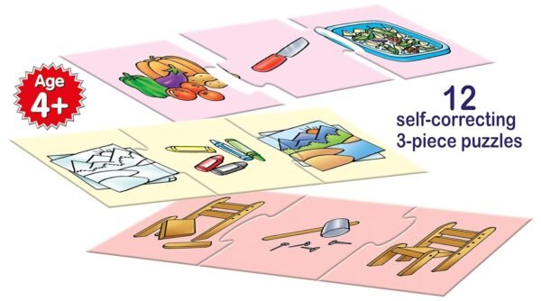 Frank Before & After (36 Pieces) 12 Self-Correcting 3 Pcs Puzzle-Early Learner Educational Jigsaw Puzzles Set with Images for Kids 4 Years and Above - Educational Toys and Games - 10348 - Image 3