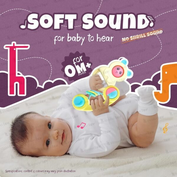 6Pcs Rattles Infant Colourful Plastic Non Toxic Set of 6 Attractive Rattles and Teathers for New Borns, Baby,Kid (Multi Color) | Premium Gift Set for Baby - Image 6