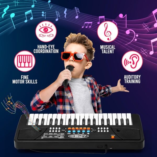 Gesto Piano for Kids with Mic Recorder - 37 Keys 8 Rhythms 8 Tones 6 Demos Portable Musical Toys, Keyboard Musical Instrument for Boys Girls | Baby Toy for Age 3 to 14 Years (1 Yr Extended Warranty) - Image 2