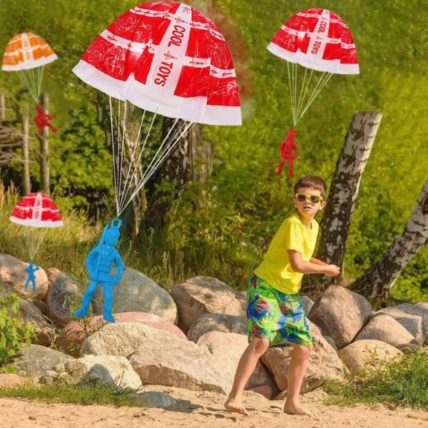 Gameshub Flying Parachute Toys Hand Throwing Watching Landing Toys For Kids Hand Throw Parachute Army Man Paratrooper Ramdon Color, Assorted - Image 4