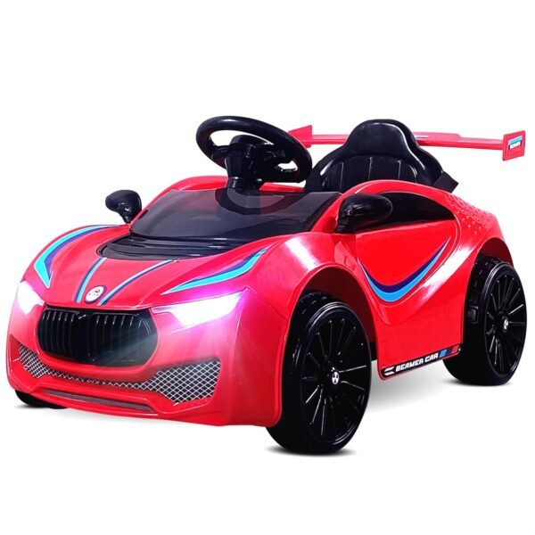 Kidsmate Beamer Electric Car for Kids Aged 1-3 Years | Battery Car for Kids with 6V Rechargeable Battery, Remote Control, Swing Function, Bluetooth Music Player & LED Lights | Up to 25 kg Capacity