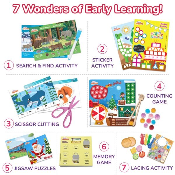 Smartivity Montessori Based Busy Box for 3,4,5 Years Old Unisex I 7in1 Preschool Learning Activity Kit for Toddlers 3-6|Birthday Gift for Kids|Educational Toy Vocabulary,Fine Motor Skill,Multicolor - Image 3