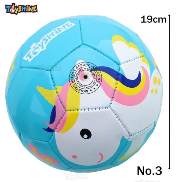 Toyshine Rubber Edu-Sports Kids Football Soccer Educational Toy Ball Size 3, 4-8 Year Kids Toy Gift Sports - Unicorn Blue - Image 4