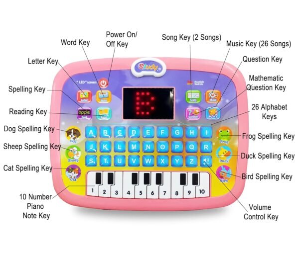 VGRASSP 2 in 1 Electronic Activity Learning Tablet Laptop Cum Musical Piano Toy for Kids Interesting Alphabetical and Numerical Learning with LED Display Musical Learner - Color As Per Stock - Image 4