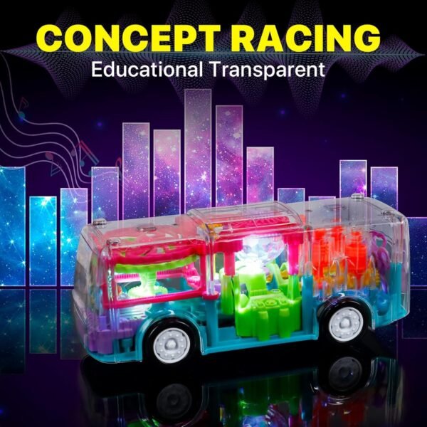Toys Bus for 1-6 Year Old Boy, Kids Toys Electric Car Toys, Musical Learning Toys for Boys Girls Toddlers with Cool Light & Sound Effect, Great Birthday Gift for Kids - Image 3