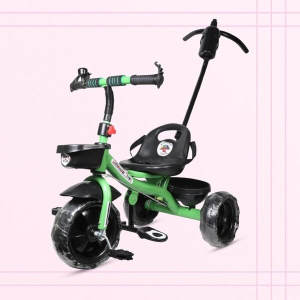 Tricycle with Parent Handle or Music or Front Back Basket with Canopy for Baby Boy/Girl Kids Trikes or Toddler 1-4 Years (Green) - Image 5
