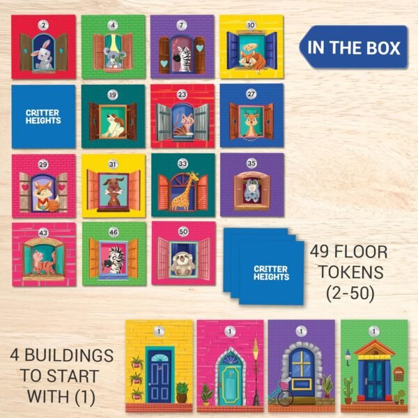 Chalk and Chuckles Critter Heights Board Game, Age 4-8 Years, Memory & Strategy Brain Games for Kids, Educational Toy, Card Game for Boys, Girls, Gifts for Ages 5, 6, 7, 8 and Up - Image 5