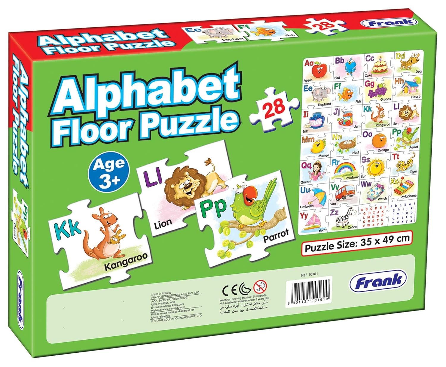 Frank Alphabet Floor Puzzle (28 Pieces) - Early Learner Jigsaw Puzzle with Alphabets, Images for Kids 3 Years and Above - Fun & Educational Toys and Games - 10161 - Image 5