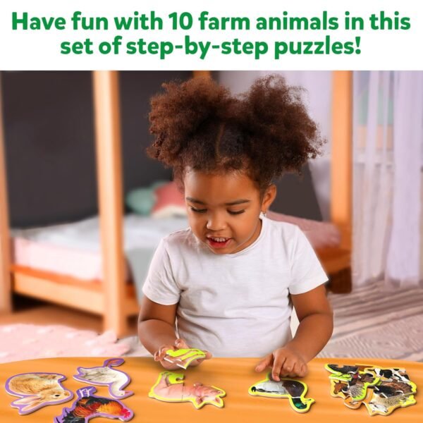 Skillmatics Step by Step Puzzle - 40 Piece Farm Animal Jigsaw & Toddler Puzzles, Educational Montessori Toy for Boys & Girls, Gifts for Kids Ages 3, 4, 5 and Up - Image 2