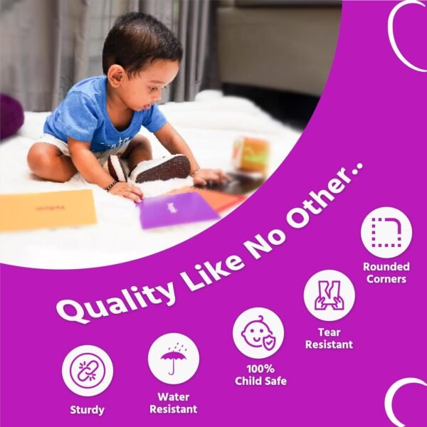 B4BRAIN 3-in-1 Brain Boosting Non-Tearable Flash Cards for 0-3 Years | Fruit, Color, Newborn & Face Cards | 27 Durable Board Cards | Montessori Early Learning Toy | Best Gift for Baby Boys & Girls - Image 6
