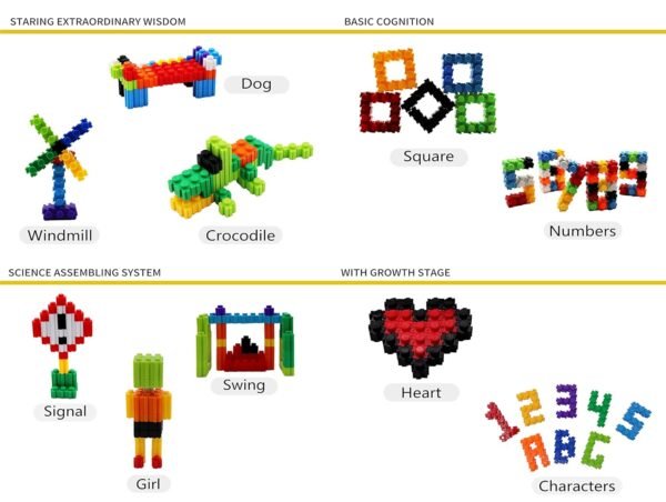 Tassino Blocks for Kids DIY Building Blocks Toy Set for 3-8 Years Old,Diamond 180+ Pieces Easy to Assemble Creative Learning Educational Puzzle Block Game,Plastic,Multicolor(Owl Shape Packing) - Image 4