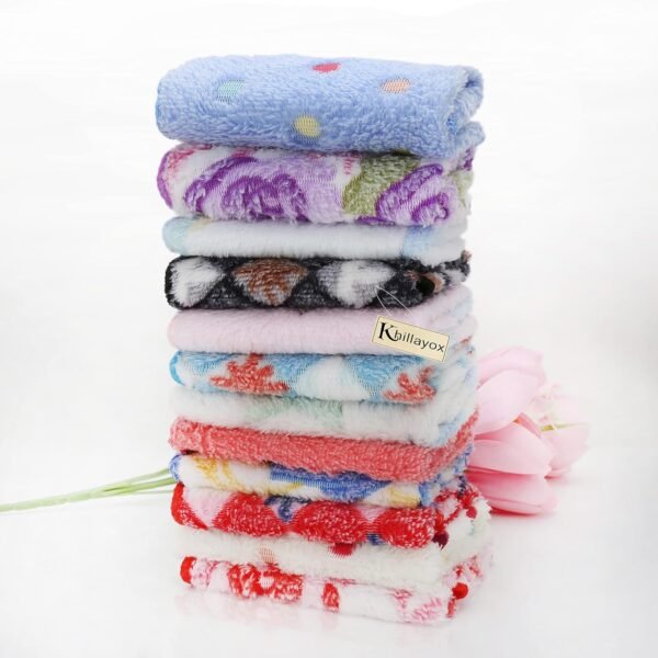 Microfiber Small Size Face Towel/Handkerchief/Rumal - 400 Gsm/Extra Soft And Super Absorbent Face Towels For Women\'S, Kids And Newborn Babies - Set Of 12 - (1 Dozen)-(25X25 Cm), Multi - Image 2