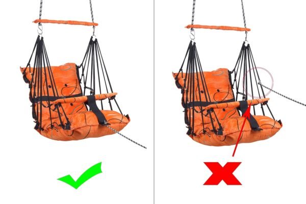 Cotton Baby Hanging Swing for Kids jhula 1-5 Years Swings Cradle Chair uyyala New Born Baby Gifts Foldable and Washable with Safety Belt, Home & Garden (Orange) - Image 6