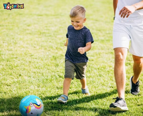 Toyshine Rubber Edu-Sports Kids Football Soccer Educational Toy Ball Size 3, 4-8 Year Kids Toy Gift Sports - Unicorn Blue - Image 5
