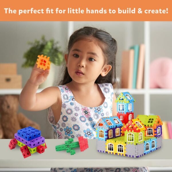 3-in-1 Plastic Building Blocks for Kids (Pack 1): Hexa, Cubic & House Builder Blocks | Blocks Puzzle Games for Kids 2+ Years with 125+ Pcs | Education & Learning Toys for Boys & Girls - Image 5