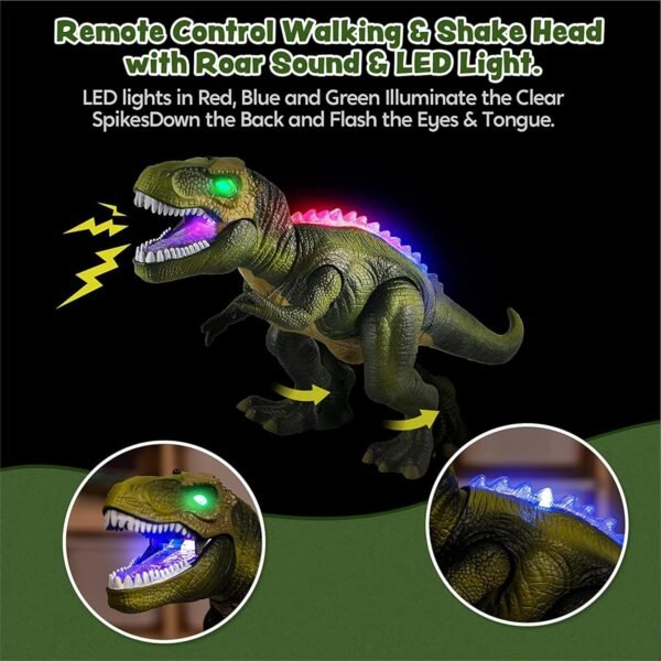 SNAPTRON Velociraptor Remote Control Dinosaur Toy for Boys & Girls, Interactive, Light & Sound, Ages 3+ - Image 5