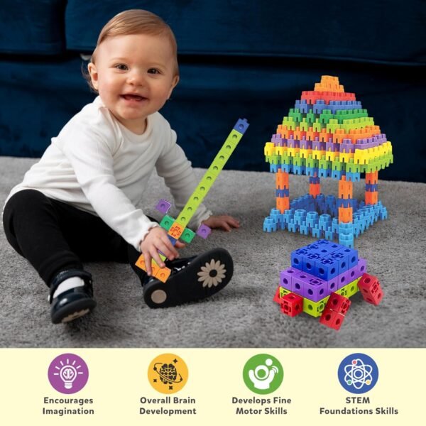 3-in-1 Plastic Building Blocks for Kids (Pack 1): Hexa, Cubic & House Builder Blocks | Blocks Puzzle Games for Kids 2+ Years with 125+ Pcs | Education & Learning Toys for Boys & Girls - Image 6