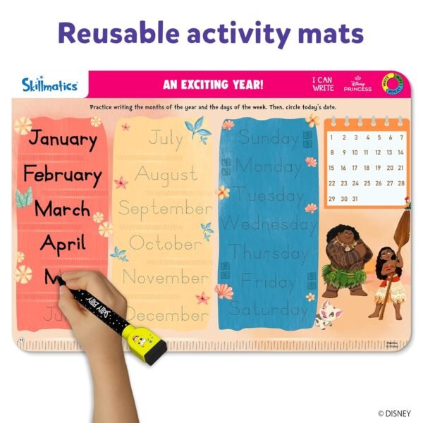 Skillmatics I Can Write Disney Princess - Reusable Preschool Learning Activities, Educational Toy and Game, Back to School Supplies, Gifts for Students, Kids, Toddlers Ages 3, 4, 5, 6,Multicolor - Image 3