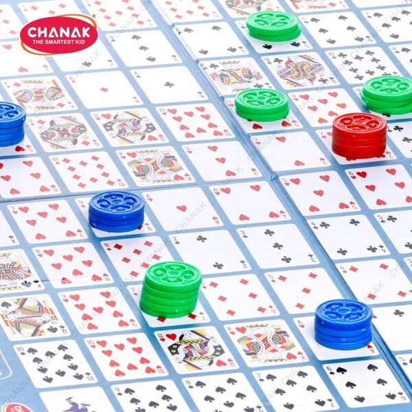 Chanak Make A Sequent Board Game, Strategy & Logic Challenging Game with Foldable Board, Plastic Chips & Cards, for Kids Above 7 Years (BIS Approved). - Image 4