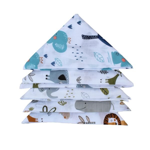 Trance Home Linen Super Soft 100% Cotton Thin Malmal Face Towels | Reusable Hygiene Wash Cloth | Napkin For New Babies | Soft Hankies For Children (Small 40 X 40 Cm, Baby Pug - Pack Of 5 Pcs), 200 Tc - Image 3