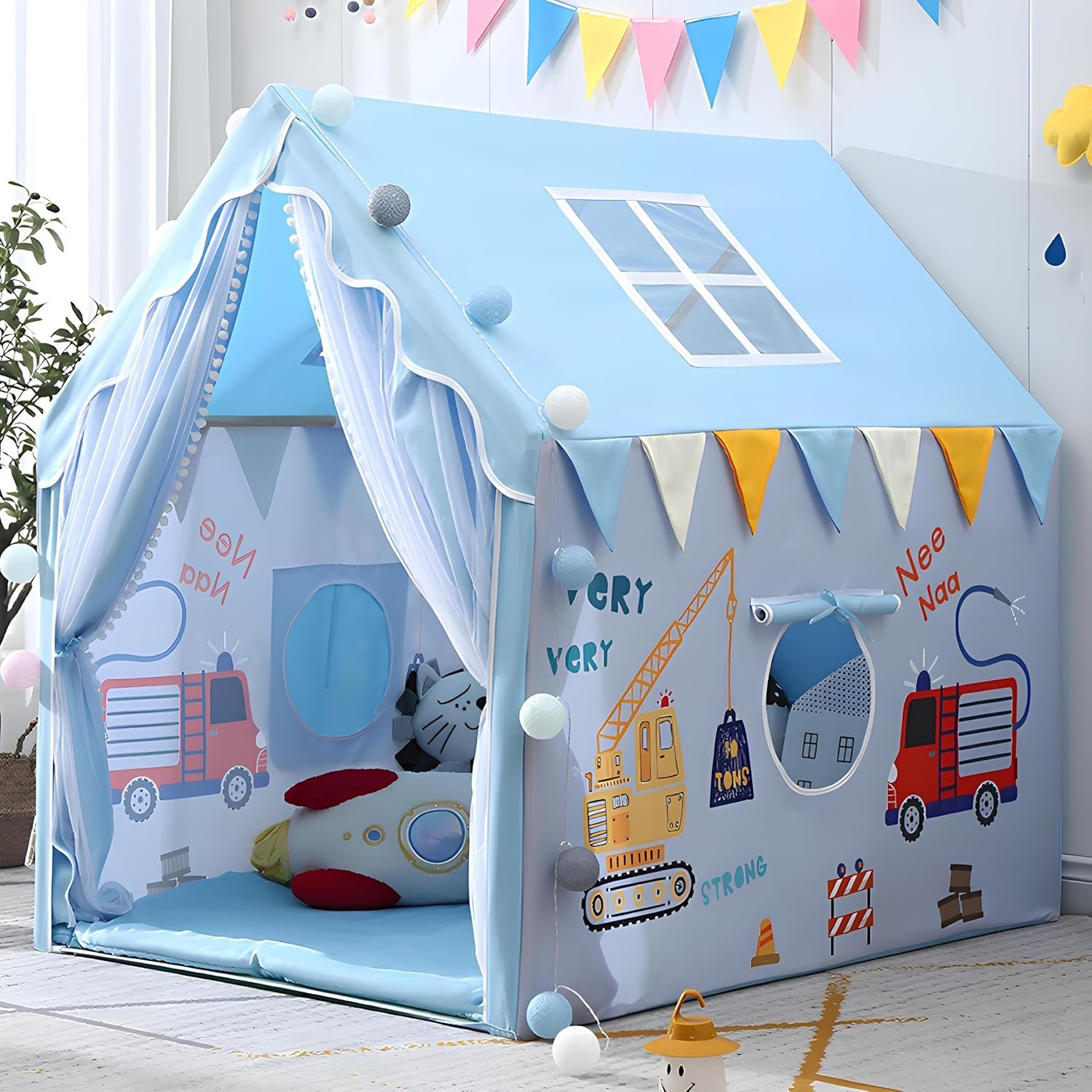 Colorfull and Extremely Light Weight Indoor and Outdoor Kids Play Tent House for 3-8 Years Old Kids Girls and Boys (CRN-052)