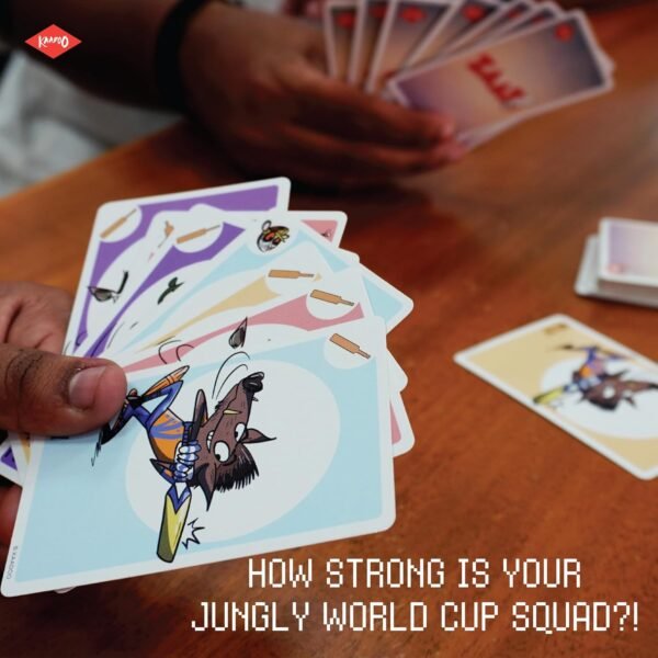 KAADOO Get 2 for 1 - ZAAT and Power Blast - JUNGLY Cricket World Cup Card Game – Fun Wildlife-Themed Pocket Game for Kids 6+, Teens & Adults (2-4 Players) - Image 4