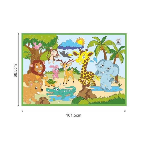 Ratna\'s My Coloring Mat Jungle Printed Mat of Size 40 x 27 Inches, Washable & Reusable Colouring Kit for Kids 3+ Years - Image 6