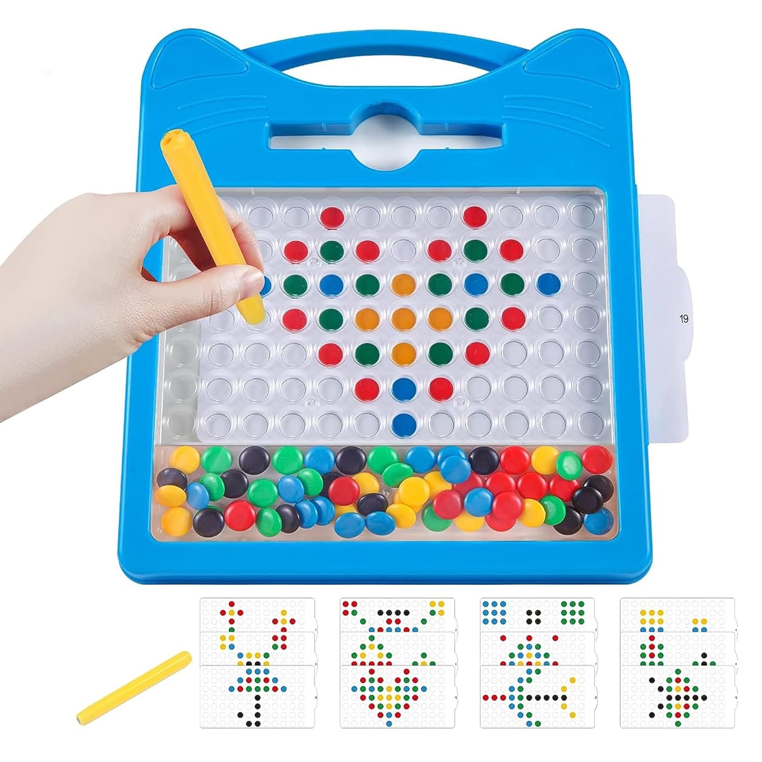 Blue Magnetic Drawing Board for Kids Magnetic Dot Art Game for Toddlers Best Indoor Game for Kids Best Toy for Kids - Image 3