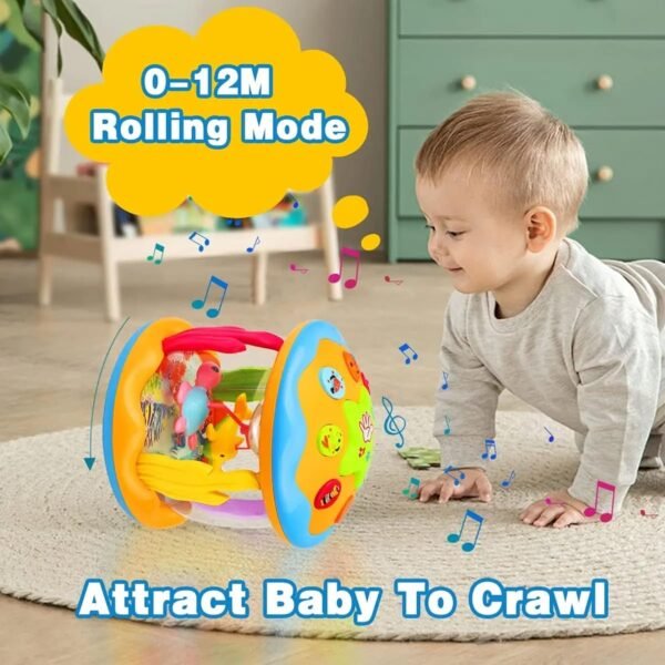 Kidology Rotating Pacific Drum Baby Musical Toys 0-3 Years Light Up Projector Infant Tummy Time Toys Sensory Toddler Toy Birthday Gifts for Girl Boy Learning & Education Toy - Image 5