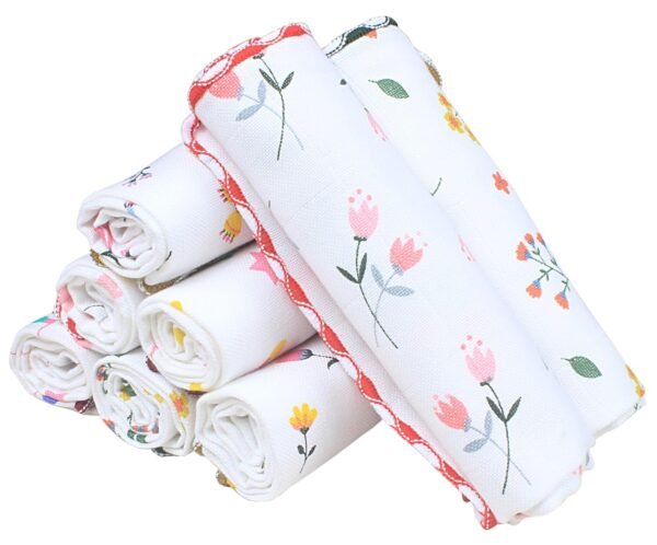 MOM CARE Cotton Hand Towels for Babies Extra Soft/Quick Dry/Strong Water Absorbent/Napkins Towel for Kids, Boys and Girls Pack of 4 White 31x 48 cm