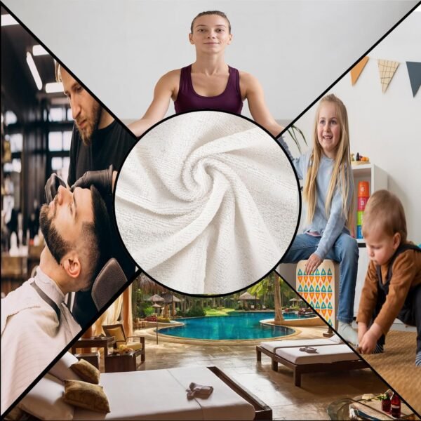 Kuber Industries (Set of 3) Face Towel | Small-14x21 Inch | Hand Napkins For Man & Women | Hand Towel For Facewash, Gym | Face Towel For Kids | Towels for Daily Use | White - Image 5