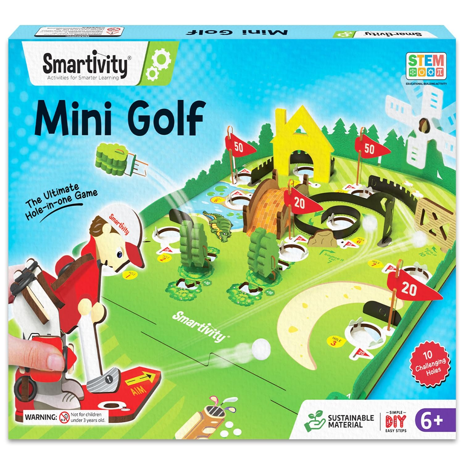 Smartivity Mini Golf Tabletop Game for Kids 6-12 Years Old | Birthday Gifts for Boys & Girls | DIY Science Toy for Kids 6,7,8,9,10,11,12,13,12 Years I STEM Wooden Construction Toy for Boys & Girls