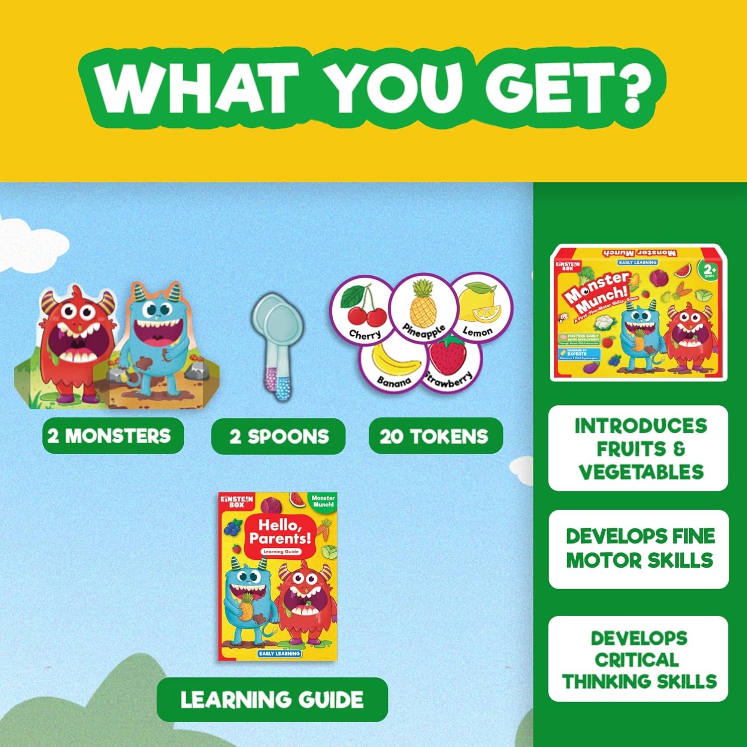 Einstein Box Feed The Monster Game for Kids 2-5 Years Old | Toys & Gifts for Boys & Girls | Learning & Education Games | Birthday Gift for Ages 2,3,4,5 - Image 3