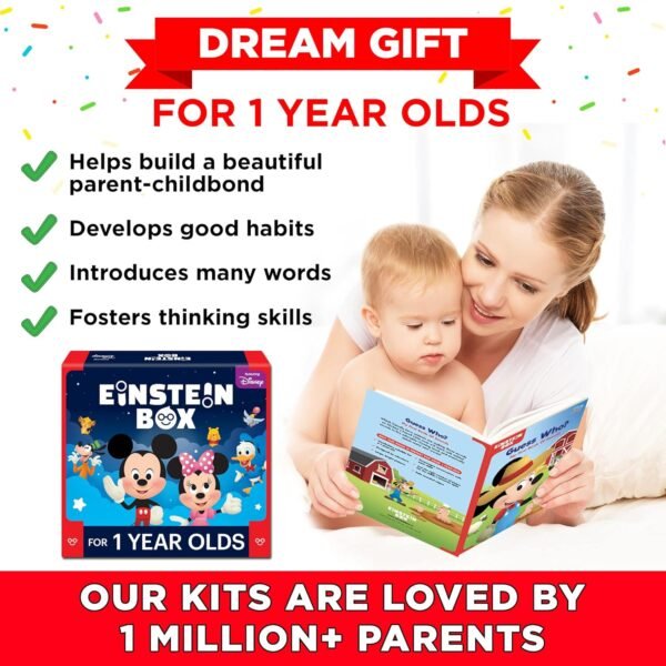 Einstein Box Featuring Disney for 1-Year-Old Boys/Girls Toddler| Board Books and Pretend Play Gift Pack| Learning and Educational Toys| with Mickey and Minnie Mouse| Winnie The Pooh (1 Box Set) - Image 6