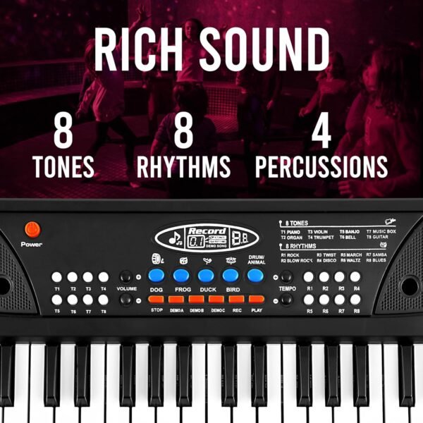 Gesto Piano for Kids with Mic Recorder - 37 Keys 8 Rhythms 8 Tones 6 Demos Portable Musical Toys, Keyboard Musical Instrument for Boys Girls | Baby Toy for Age 3 to 14 Years (1 Yr Extended Warranty) - Image 5
