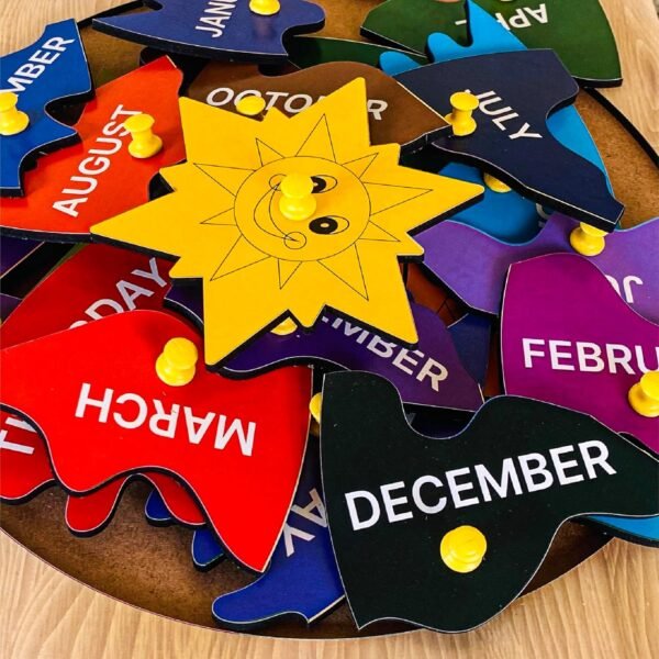 Yay Play Wooden Educational Toy - Set of 2 Learning Puzzle Boards for Kids Age 2 - Durable, Safe, Vivid Print Knob Puzzle for Month and Week Learning - Easy to Grab Combo Puzzle - Image 4