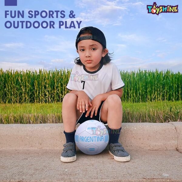 Toyshine Speed UP 4 in 1 Football Combo Set Toy Gift for Kids | 1 Football, 1 Pair Shin Guard, 1 Pump, 1 Bag | Birthday Gift for Boys Girls Toddler 4-10 Year Old - White SSTP - Image 5