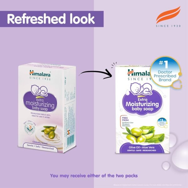 Himalaya Extra Moisturizing Baby Soap 75 G | Free | No 1 Doctor Prescribed Brand | Aloe, Olive, Milk| Cleanses & Moisturizes Baby\'s Skin - Image 3