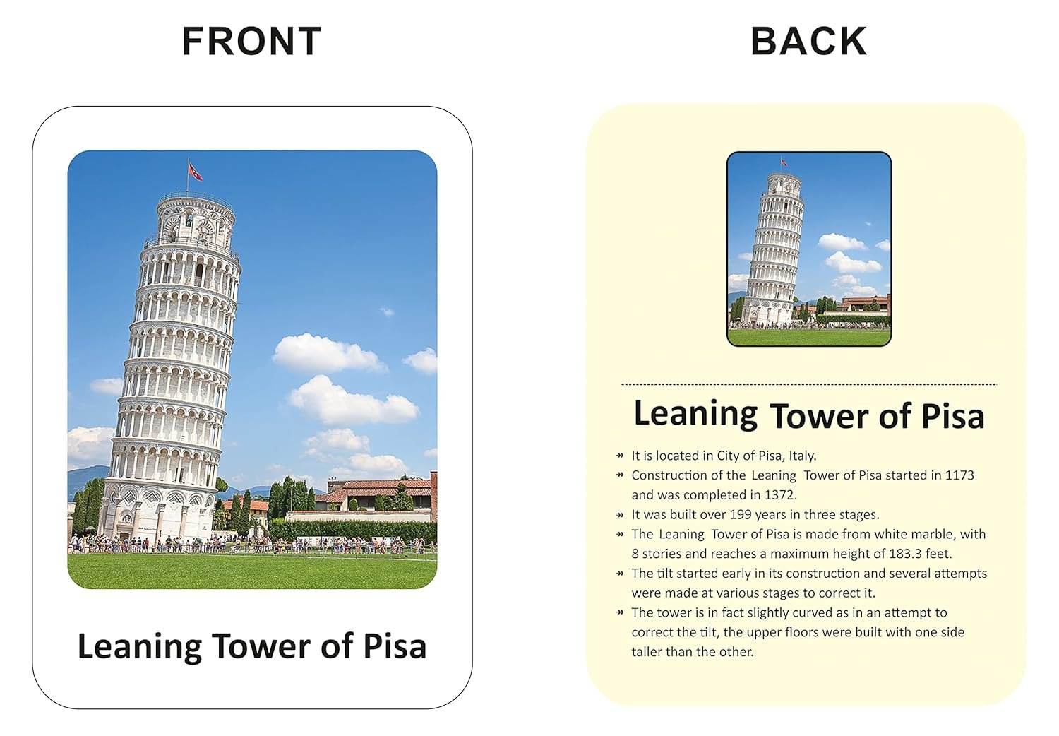 Premium Wonders of The World Flash Cards for Kids Early Learning | Easy & Fun Way of Learning 1 Year to 6 Years Babies Smart Toys - Image 3