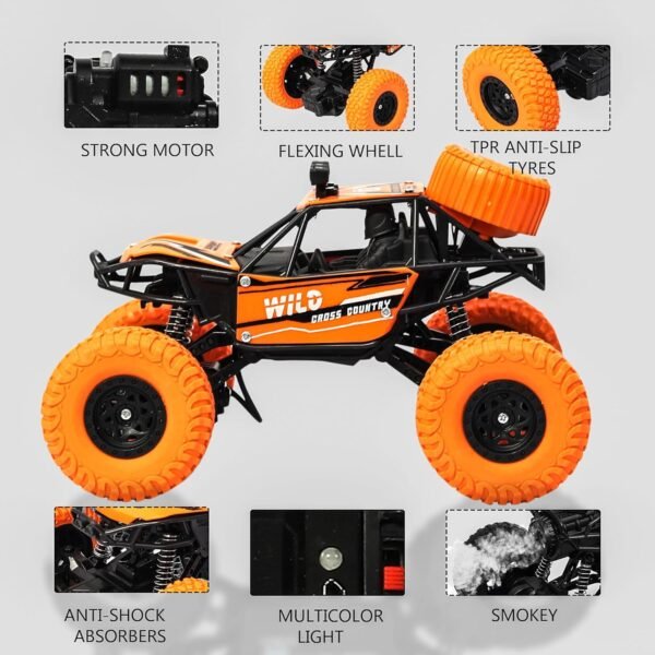 1:20 Racing Mist Smoke Remote Control Car for Boys and Girls Rock Crawler with High Speed Fucntions 2WD OffRoader, Birthday Festive Gift for Kids 2-12 Years Old - Image 2